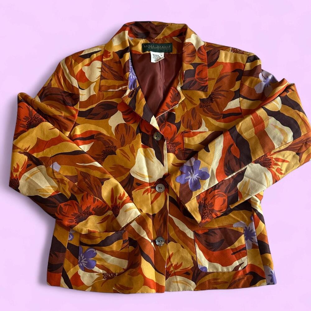 Harve benard silk floral blazer
